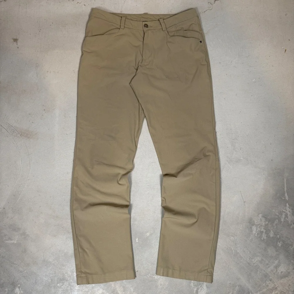 Lululemon Men ABC Commission Pants Khaki Tan 34x32 Stretch Chino Trousers